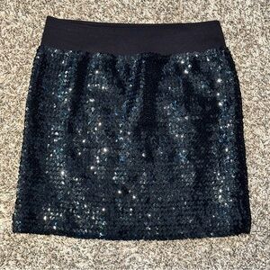 Lily White Mini black sequin stretch L